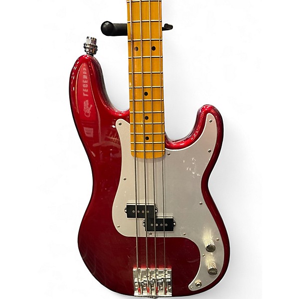 Used Fender P BASS RED Electric Bass Guitar