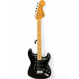 Vintage 1970s Fender Stratocaster Black Solid Body Electric Guitar