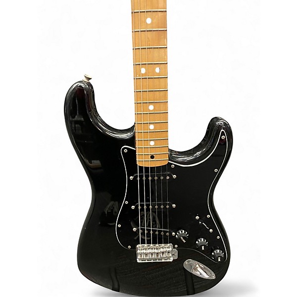 Vintage 1970s Fender Stratocaster Black Solid Body Electric Guitar