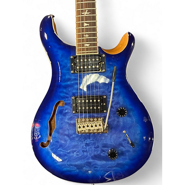 Used PRS SE Custom 22 Semi-Hollowbody Faded Blue Hollow Body Electric Guitar