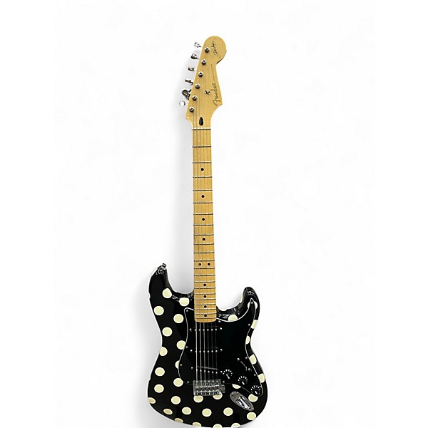 Used Fender Artist Series Buddy Guy Polka Dot Stratocaster Black With White Polka Dots Solid Body Electric Guitar