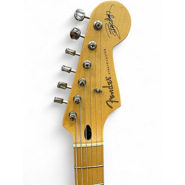 Used Fender Artist Series Buddy Guy Polka Dot Stratocaster Black With White Polka Dots Solid Body Electric Guitar