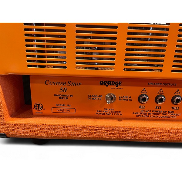 Used Orange Amplifiers CS50 Custom Shop 50W Tube Guitar Amp Head