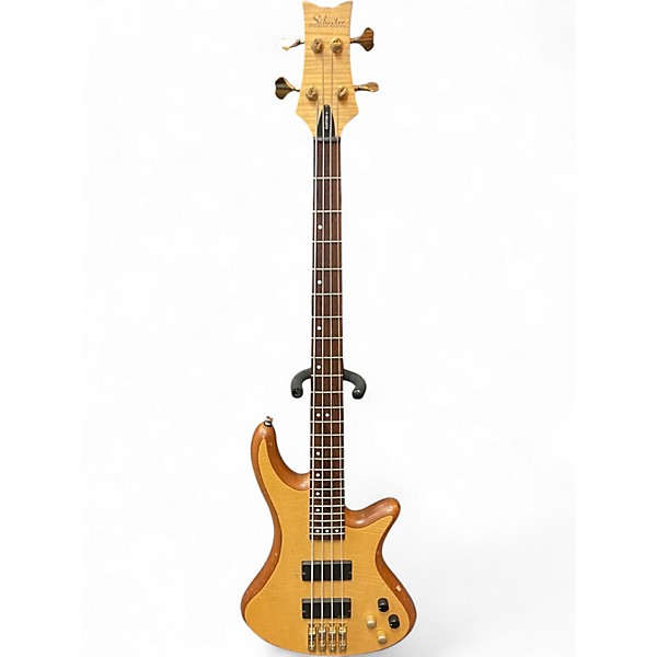 Used Schecter Guitar Research Stiletto Custom 4 String Natural Electric Bass Guitar