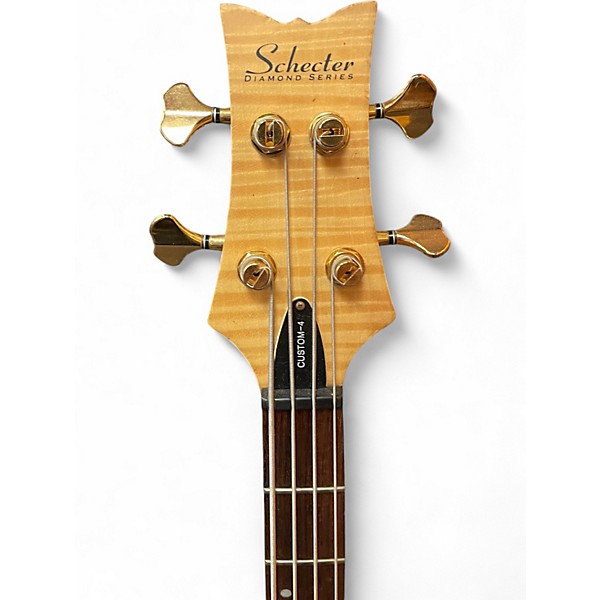 Used Schecter Guitar Research Stiletto Custom 4 String Natural Electric Bass Guitar