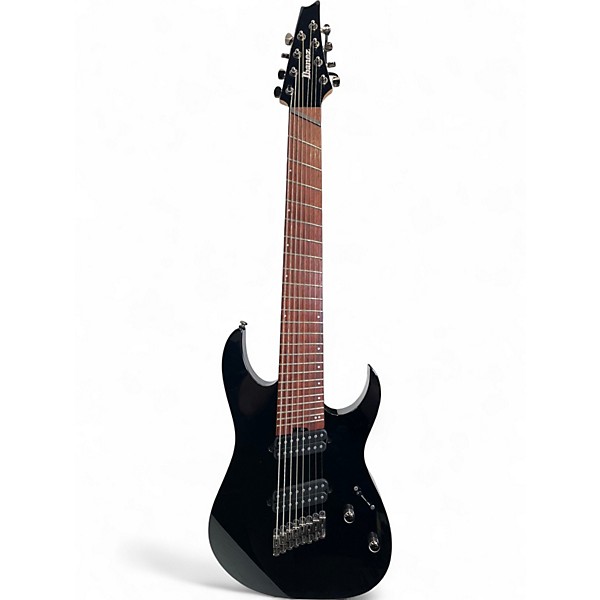 Used Ibanez RGMS8 Multi-Scale 8 String Black Solid Body Electric Guitar
