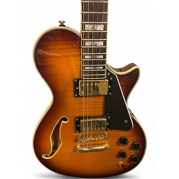 Used ESP Xtone Paramount Series PC1 Brown Sunburst Hollow Body Electric Guitar