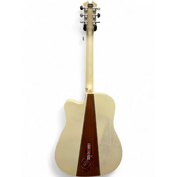 Used Keith Urban LIGHT THE FUSE LIMITED EDITION VINTAGE WHITE Acoustic Electric Guitar