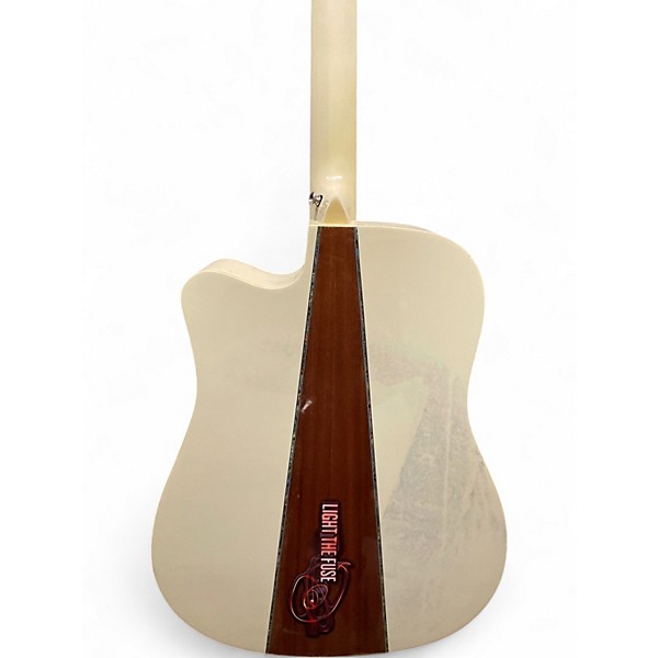 Used Keith Urban LIGHT THE FUSE LIMITED EDITION VINTAGE WHITE Acoustic Electric Guitar