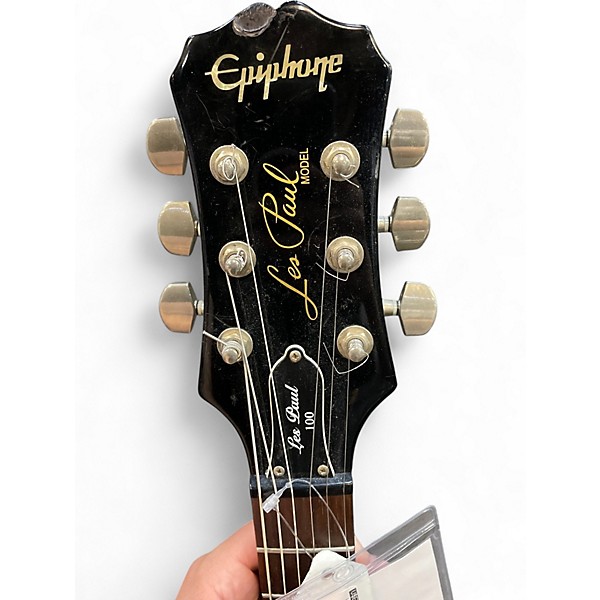 Used Epiphone Les Paul 100 Bolt On Black Solid Body Electric Guitar