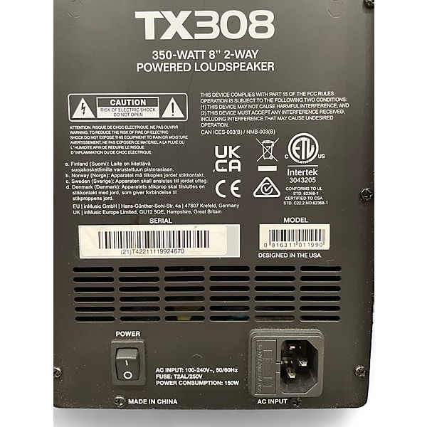 Used Alto TX308 Powered Speaker