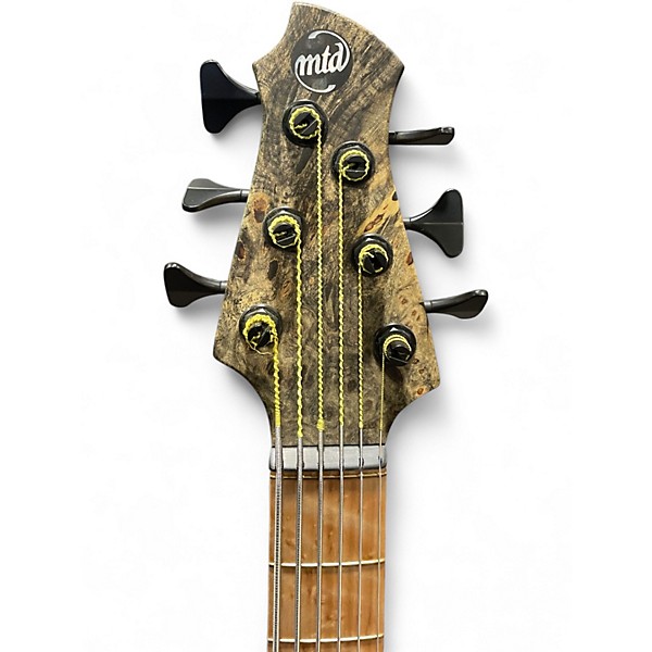 Used MTD 635-24 6 String Buckeye Burl Natural Electric Bass Guitar