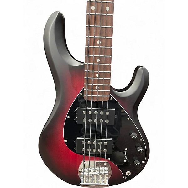 Used Sterling by Music Man Stingray 5 Ruby Red Burst Electric Bass Guitar