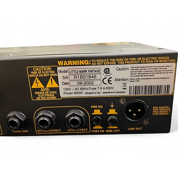 Used Markbass Little Mark Vintage goldline 800 Bass Amp Head