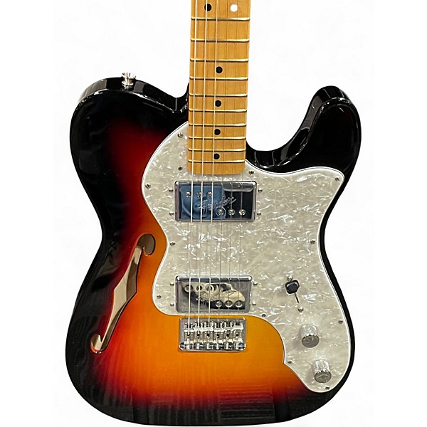 Used Fender American Vintage II 1972 Telecaster Thinline 3 Color Sunburst Hollow Body Electric Guitar