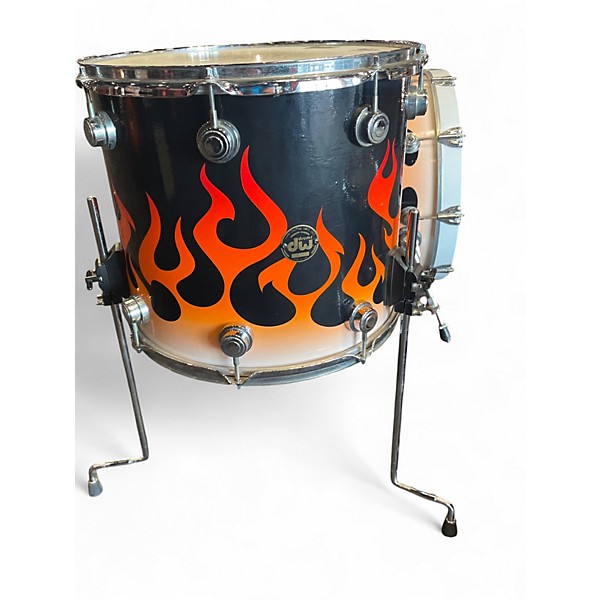 Used 1996 DW 4 Piece Pre-Collectors Tribal Flame Custom Graphic Drum Kit