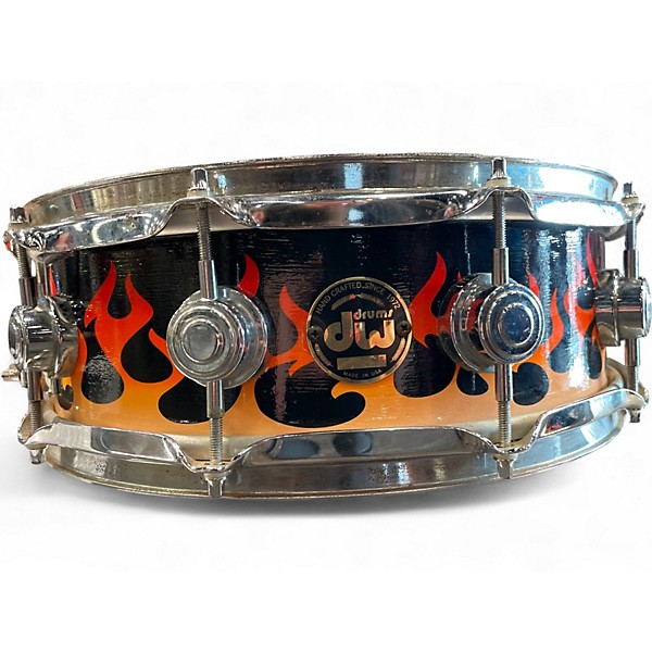 Used DW 14X5 Pre-Collectors Tribal Flame Snare Custom Graphic Drum