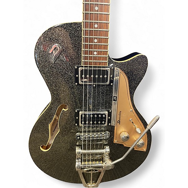 Used Duesenberg Starplayer TV Black Galaxy Sparkle Hollow Body Electric Guitar