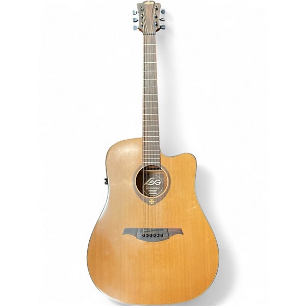 Used Lag Guitars T200DCE Natural Acoustic Electric Guitar