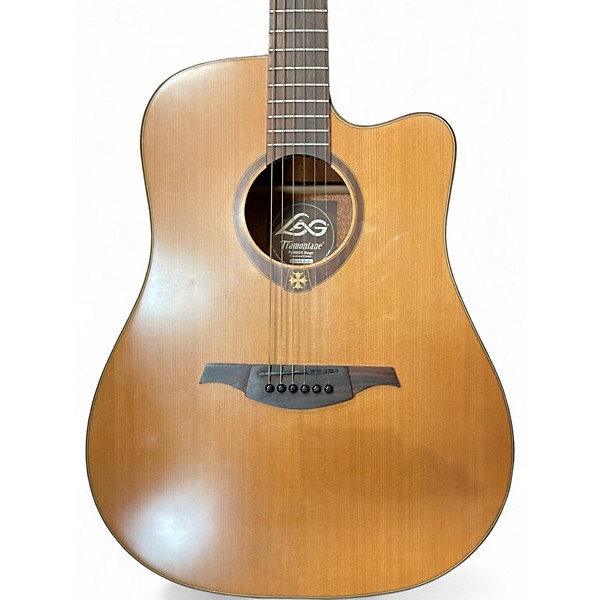 Used Lag Guitars T200DCE Natural Acoustic Electric Guitar