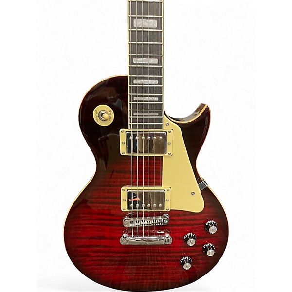 Used Grote Les Paul Single Cutaway Red Tiger Burst Solid Body Electric Guitar