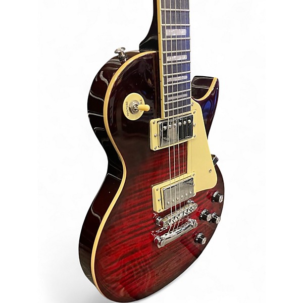 Used Grote Les Paul Single Cutaway Red Tiger Burst Solid Body Electric Guitar