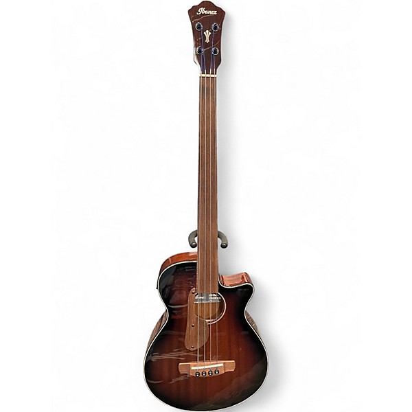 Used Ibanez AEGB24FE FRETLESS MAHOGANY SUNBURST Electric Bass Guitar