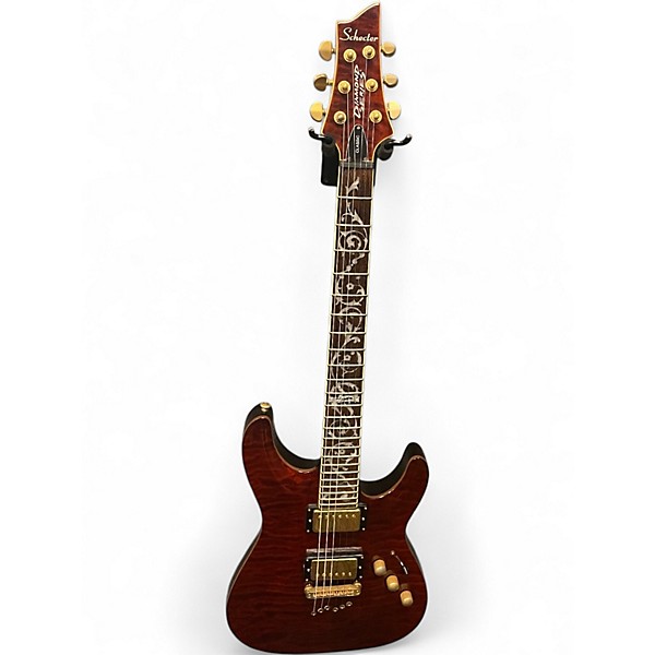 Used Schecter Guitar Research CLASSIC DIAMOND SERIES BROWN Solid Body Electric Guitar