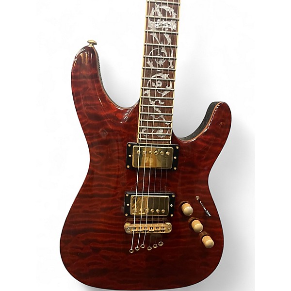 Used Schecter Guitar Research CLASSIC DIAMOND SERIES BROWN Solid Body Electric Guitar