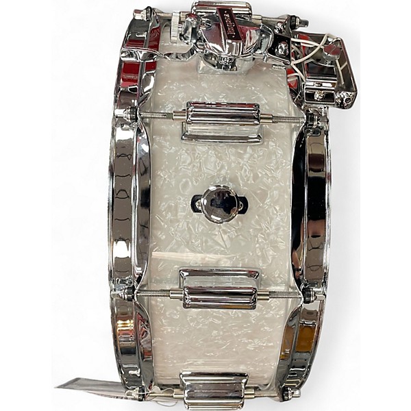 Used Rogers 5X14 Dynasonic Snare White Marine Pearl Drum