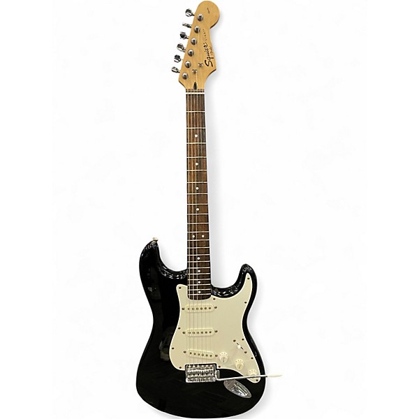 Used Squier Standard Stratocaster Black and White Solid Body Electric Guitar