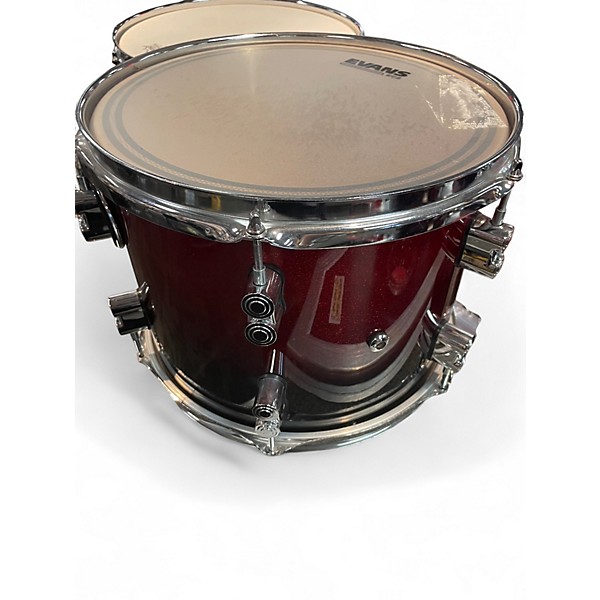 Used PDP by DW 4 Piece Concept Series Red Sparkle Fade  Drum Kit