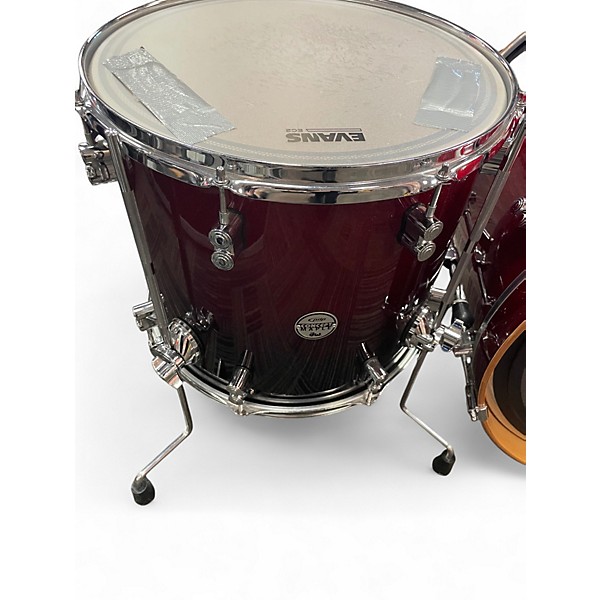 Used PDP by DW 4 Piece Concept Series Red Sparkle Fade  Drum Kit