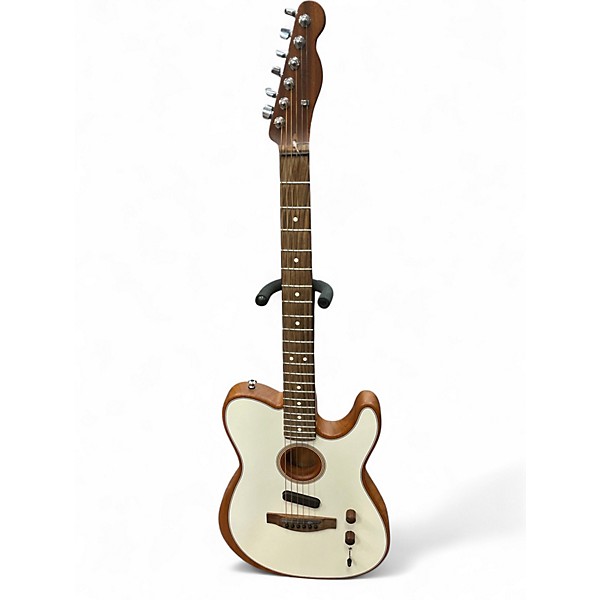 Used Fender Acoustasonic Player Telecaster ATOMIC WHITE Acoustic Electric Guitar