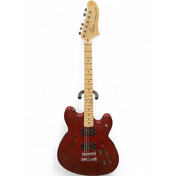 Used Squier Affinity Series Starcaster Red Hollow Body Electric Guitar