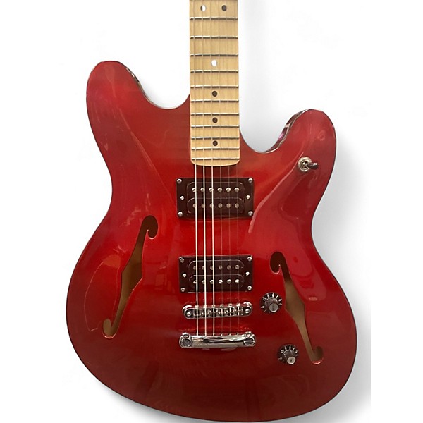 Used Squier Affinity Series Starcaster Red Hollow Body Electric Guitar