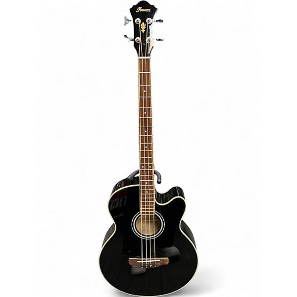 Used Ibanez AEB5E Black Acoustic Bass Guitar