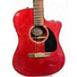 Used Fender CD140SCE Candy Apple Red Acoustic Electric Guitar