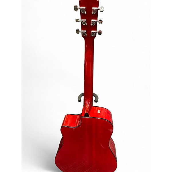 Used Fender CD140SCE Candy Apple Red Acoustic Electric Guitar