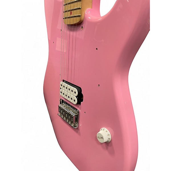 Used Squier Hello Kitty Stratocaster Single Hum Pink With Kitty Pickguard Pink Solid Body Electric Guitar