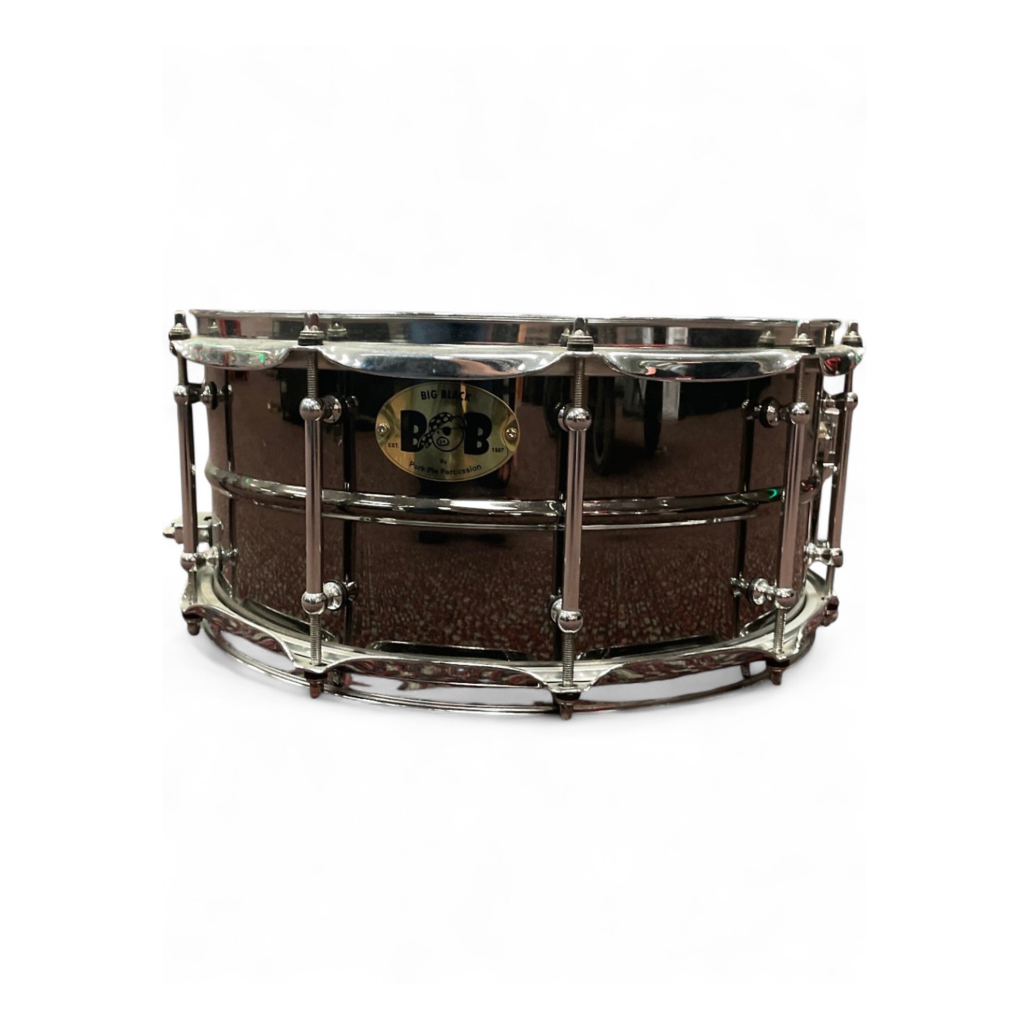 Used Pork Pie 14X6.5 BIG BLACK SNARE BRASS Drum BRASS 213 | Guitar