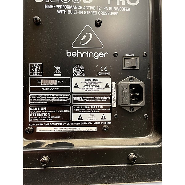 Used Behringer Eurolive B1200D Pro Powered Subwoofer