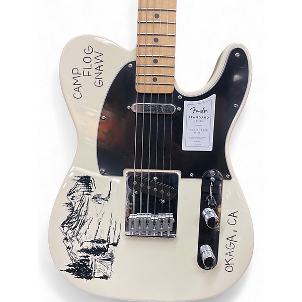 Used 2025 Fender Tyler the Creator Camp Flog Gnaw Antique White Solid Body Electric Guitar