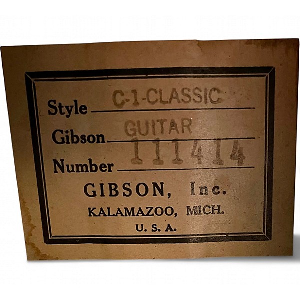 Vintage 1963 Gibson C-1 CLASSIC Natural Classical Acoustic Guitar
