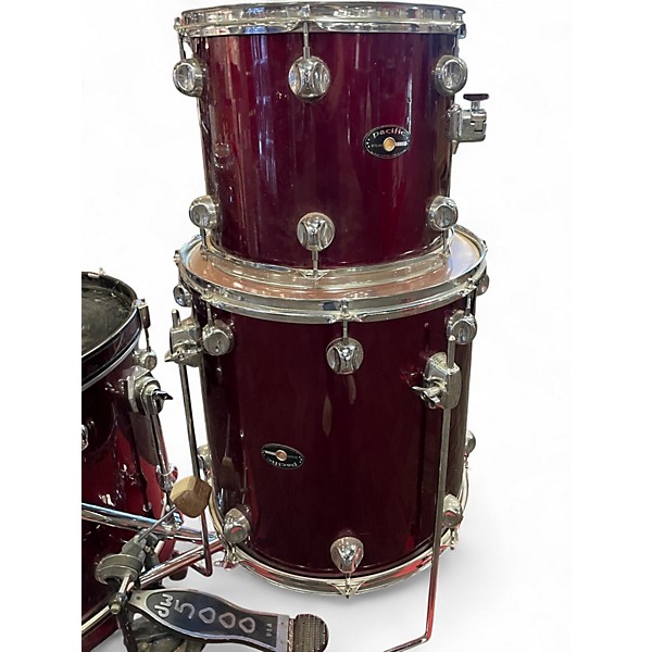Used PDP by DW 5 Piece Pacific Series Burgundy Drum Kit