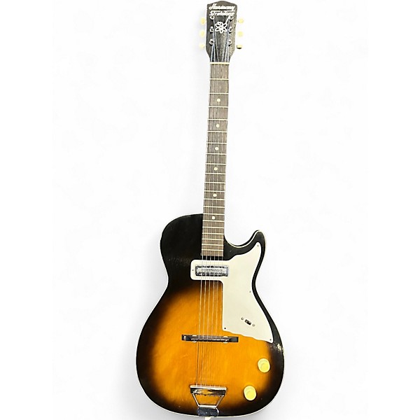 Vintage 1960s Harmony Stratatone 2 Color Sunburst Hollow Body Electric Guitar