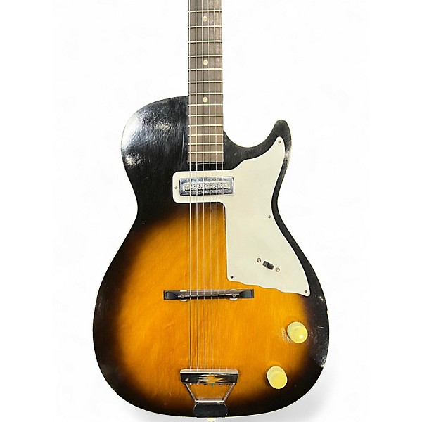 Vintage 1960s Harmony Stratatone 2 Color Sunburst Hollow Body Electric Guitar