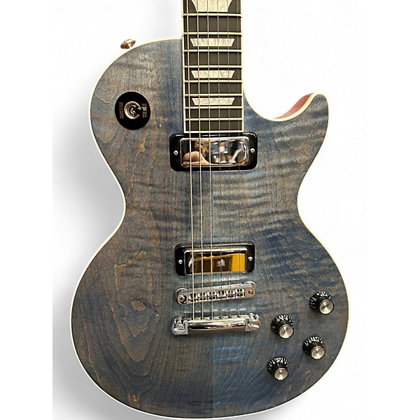 Used 2018 Gibson Les Paul Deluxe Player Plus Satin Ocean Blue Solid Body Electric Guitar