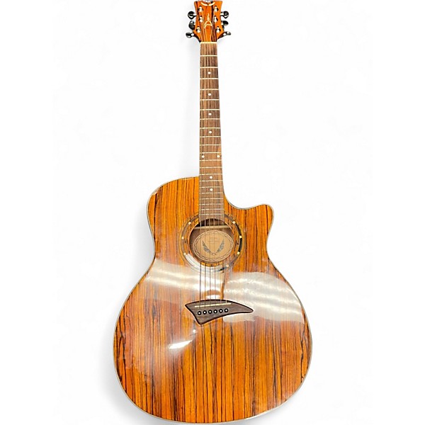 Used Dean EZEBRA Exotica Mini Jumbo Natural Acoustic Electric Guitar