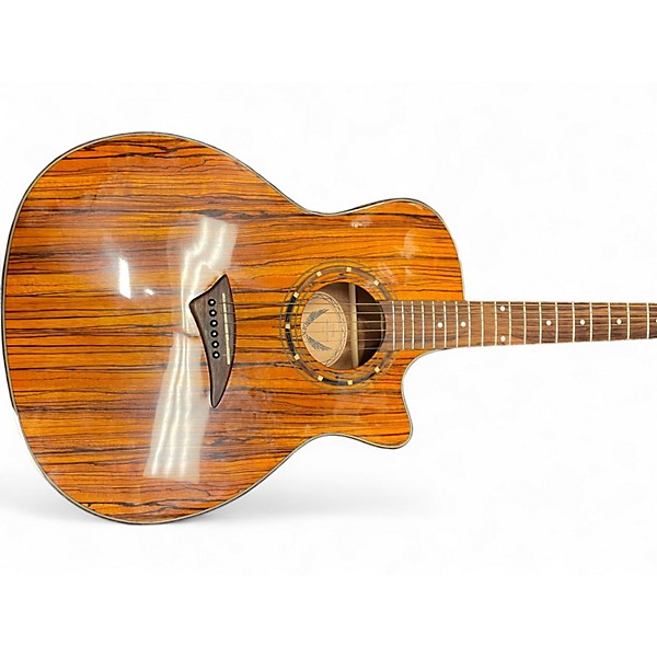 Used Dean EZEBRA Exotica Mini Jumbo Natural Acoustic Electric Guitar